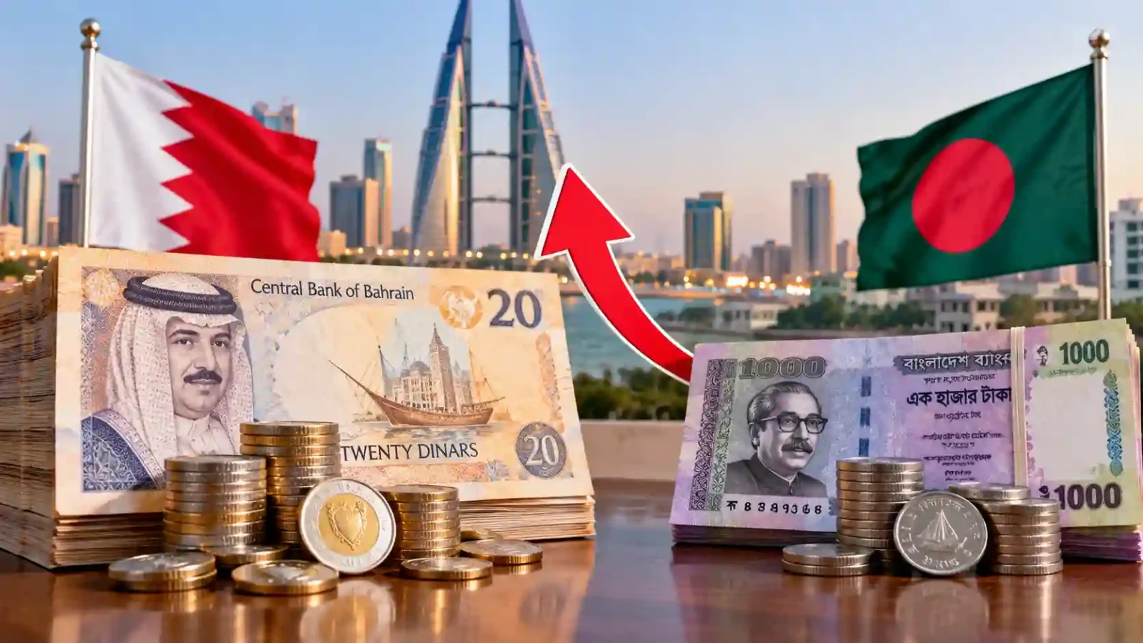 Why is the value of the Bahraini Dinar higher than that of the Bangladeshi Taka